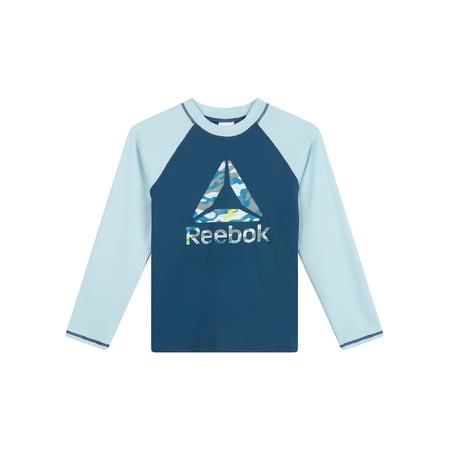 Reebok Boys Long Sleeve Rashguard with UPF 50+ Protection, Sizes 4-18