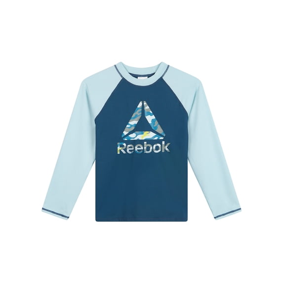 Reebok Boys Long Sleeve Rashguard with UPF 50+ Protection, Sizes 4-18
