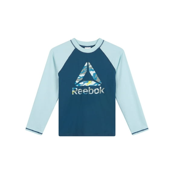 Reebok Boys Long Sleeve Rashguard with UPF 50+ Protection, Sizes 4-18