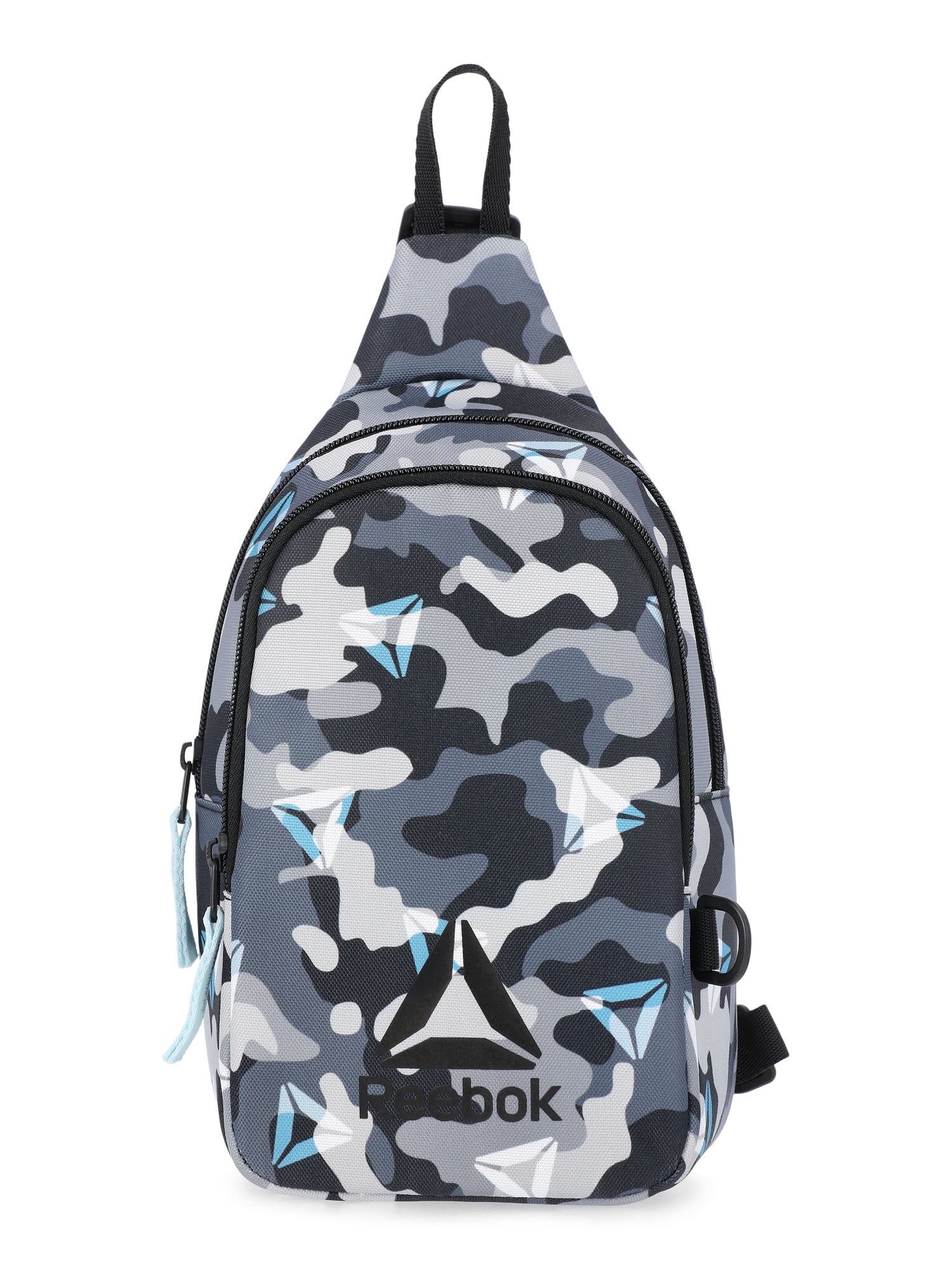Reebok Boys Marlow Crossbody Sling Bag, Grey Blue Delta Camo