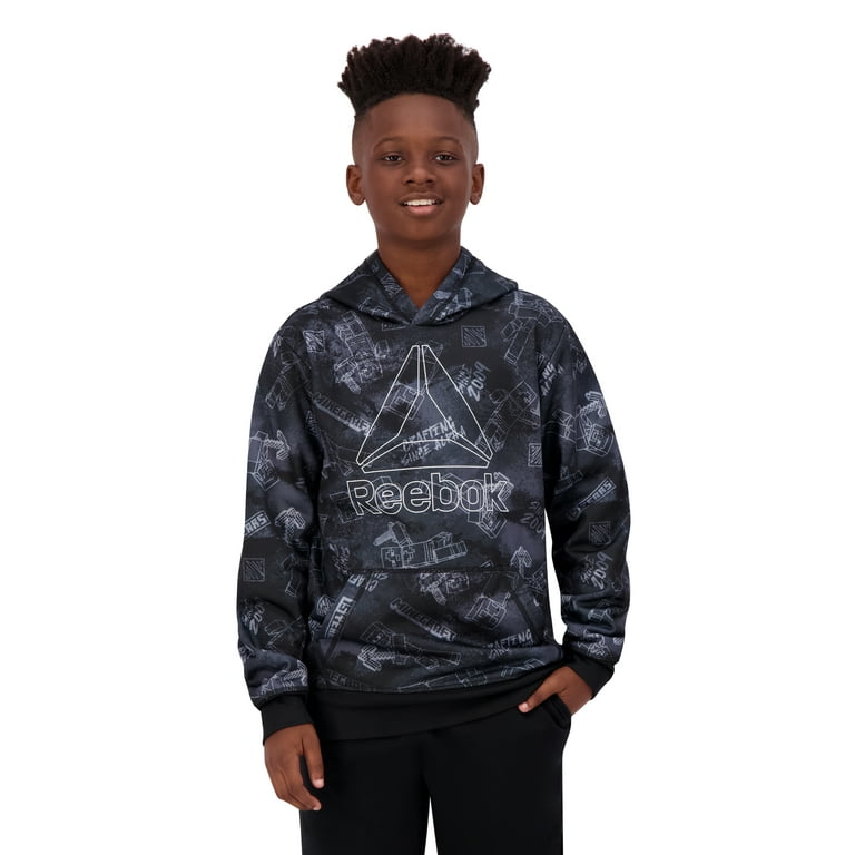 Reebok Kid s Unisex Minecraft Black Pullover Hoodie Sizes 4 18 Walmart