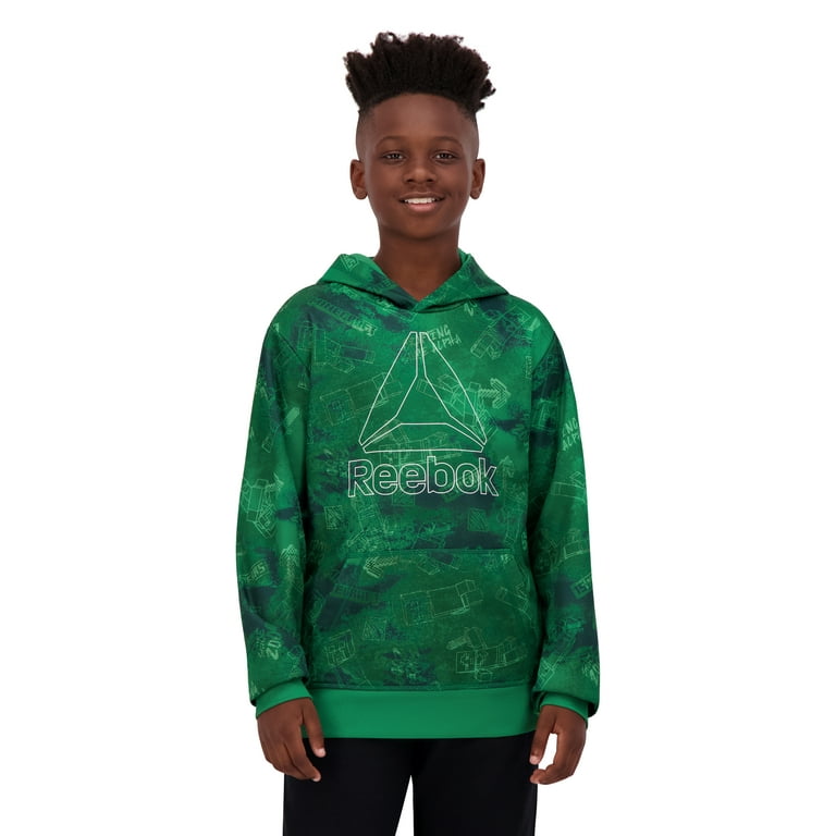 Reebok Kid s Unisex Minecraft Green Pullover Hoodie Sizes 4 18