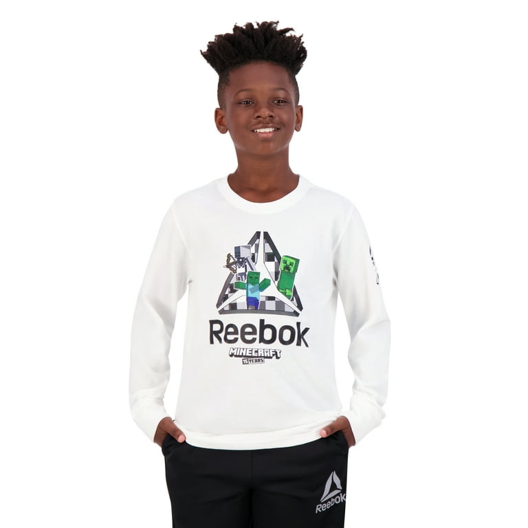 Reebok Kids Minecraft Long Sleeve Graphic Tee, Sizes 4-18 Reebok Kids Minecraft Long Sleeve Graphic Tee, Sizes 4-18