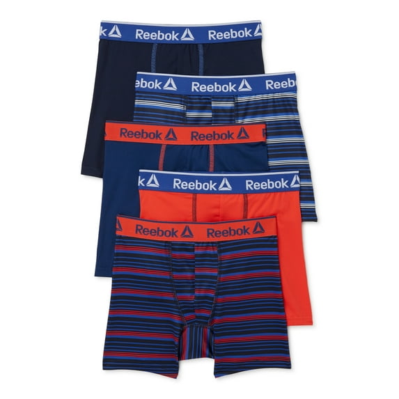 Reebok Boys Performance Boxer Brief Underwear, 5-Pack, Sizes S-XL