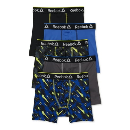 Reebok Boys Performance Boxer Brief Underwear, 5-Pack, Sizes S-XL