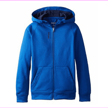 Reebok Boys' Pieced Zip Up Hoodie, QBF52144, Collegiate Blue, Size 4,MSRP $42