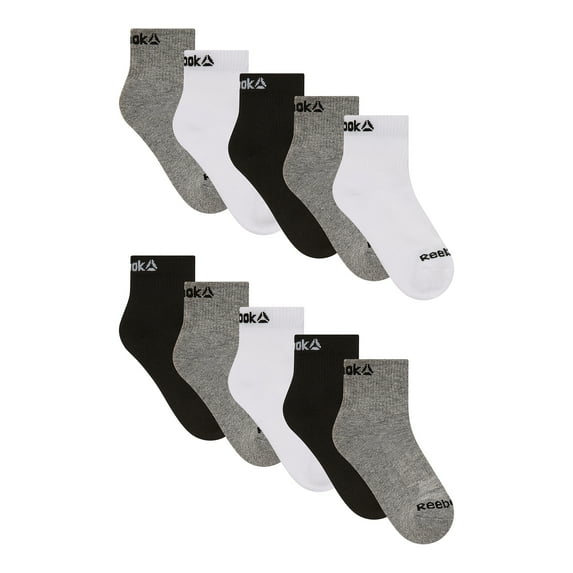 Reebok Boys Pro-Series Ankle Socks, 10-Pack