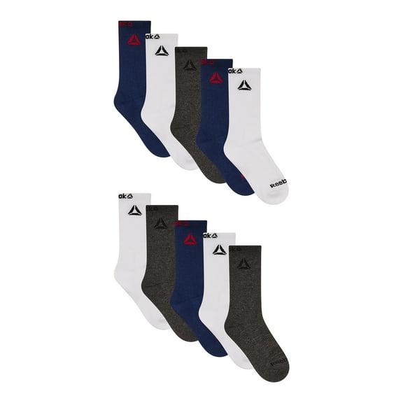 Reebok Boys Pro-Series Crew Socks, 10-Pack