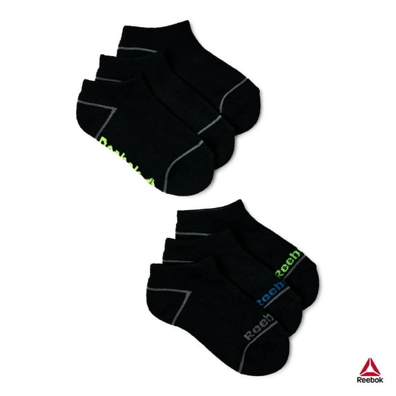 Reebok Boys Pro-Series No Show Socks, Small, 6-Pack
