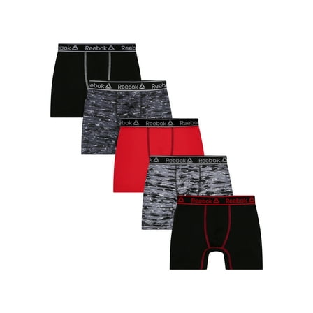 Reebok Boys Pro-Series Performance Boxer Brief Underwear, 5-Pack, Size S-XL