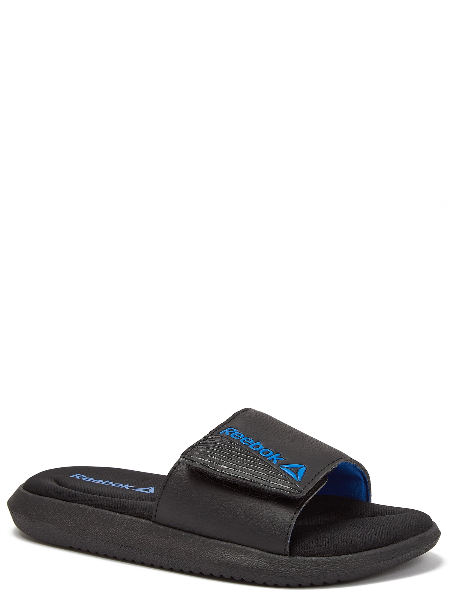 Reebok Boys' Shoes Memory Foam Slide Sandal, Medium Black, Size