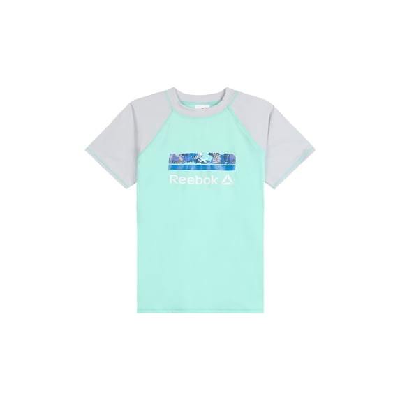 Reebok Boys Short Sleeve Rashguard with UPF 50+ Protection, Sizes 4-18