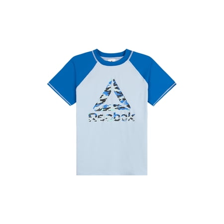 Reebok Boys Short Sleeve Rashguard with UPF 50+ Protection, Sizes 4-18