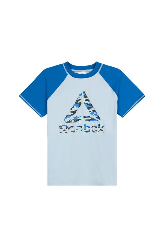 Boys Short Sleeve Rashguard with UPF 50+ Protection, Sizes 4-18