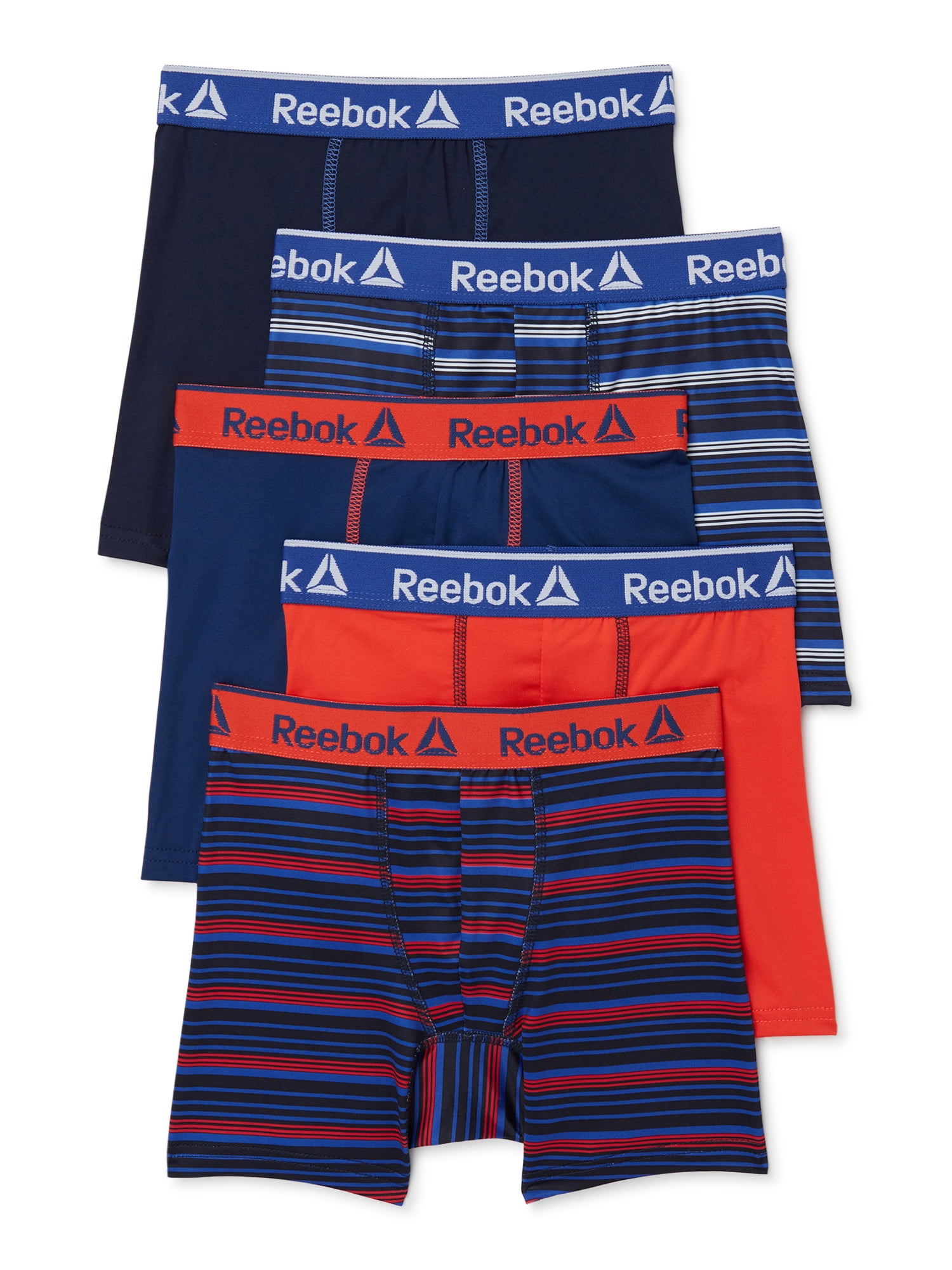 Reebok Boys Underwear Performance Boxer Briefs, Large, 5-Pack 