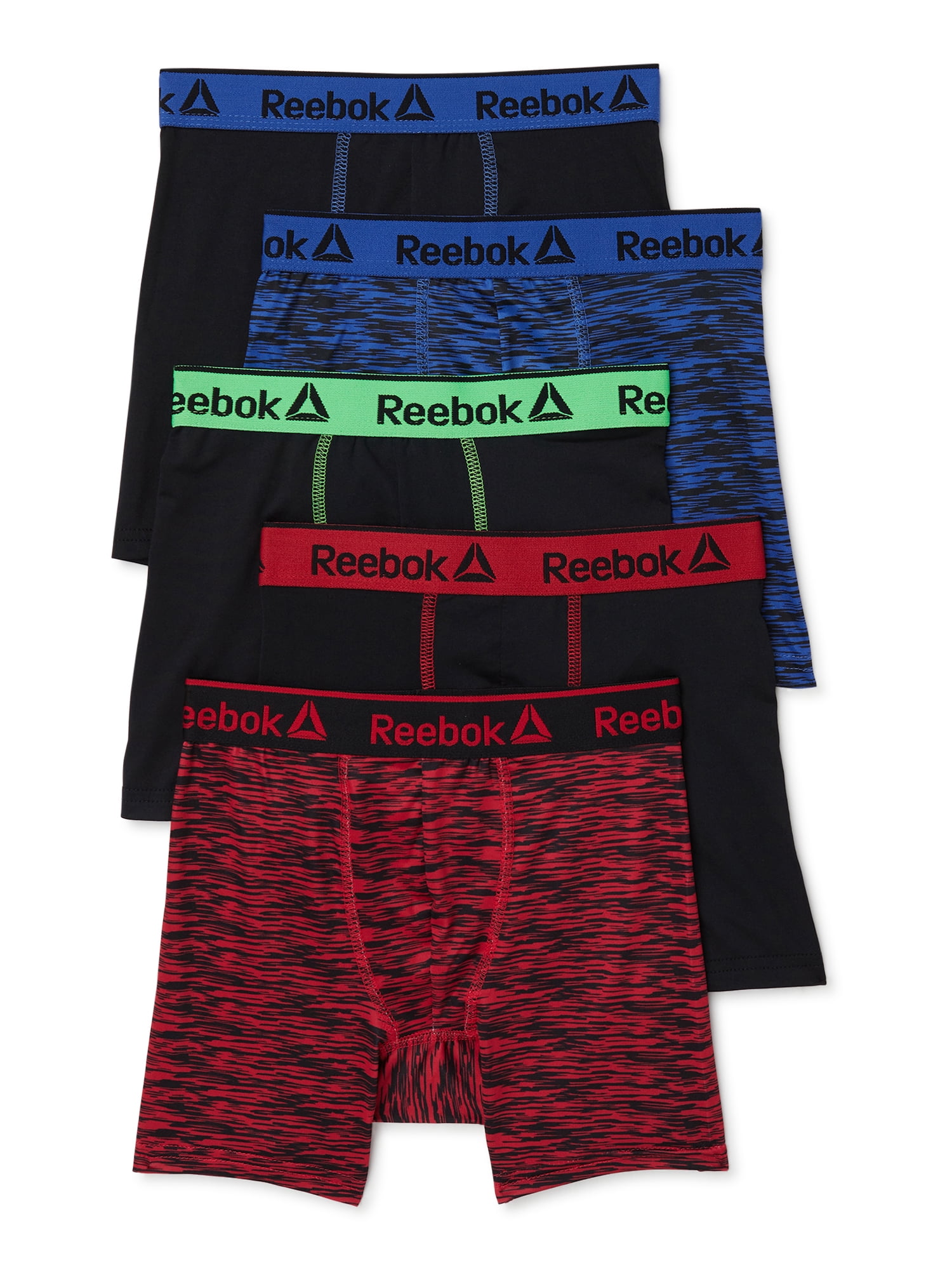 Reebok Boys Underwear Performance Boxer Briefs, 5-Pack 