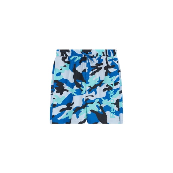 Reebok Boys Volley Swim Trunks with Elastic Drawstring Waistband and UPF 50+ Protection, Sizes 4-18