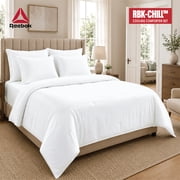 Reebok CHILL Cooling Comforter Set, 300TC Cotton TENCEL Shell with Breathable Fill for All Seasons Full/Queen White