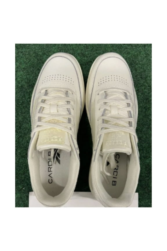 Reebok Cardi B Casual Shoes Coated Club C, Double Chalk, 5.5 Women's