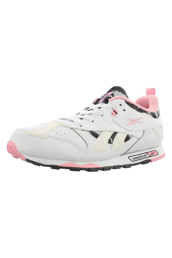 Classic Leather Rc 1.0 Girls Shoes Size 7, Color: White/Light Pink/True Grey 8