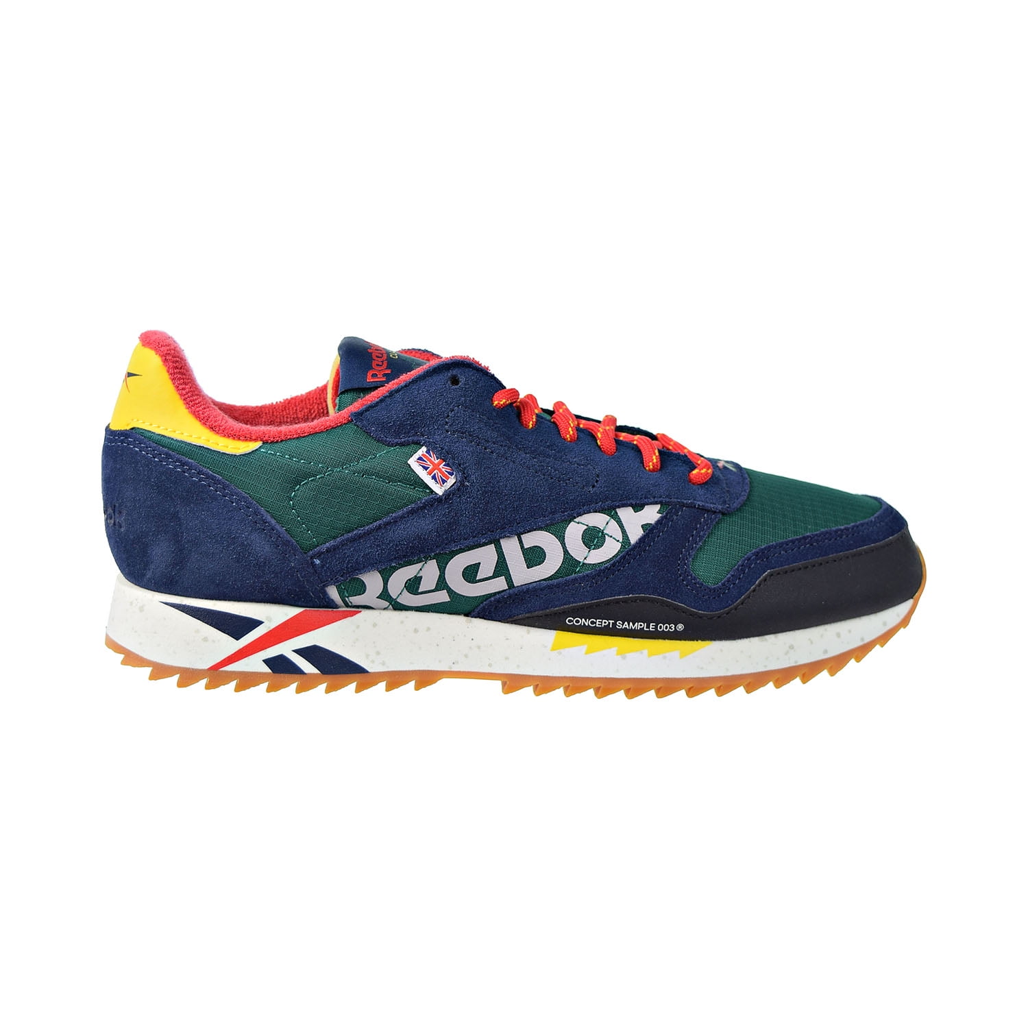 Reebok Classic Leather Ripple MU Mens Shoes Green/Red/Yellow/Chalk