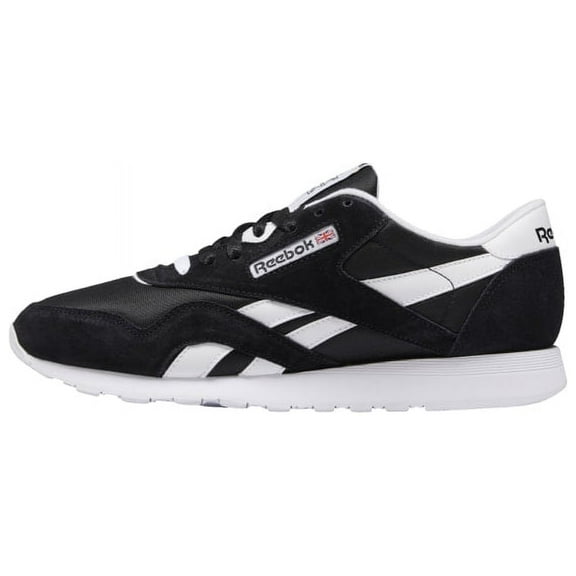 Mens Reebok CL NYLON Shoe Size: 4.5 Black - Black - White Fashion Sneakers