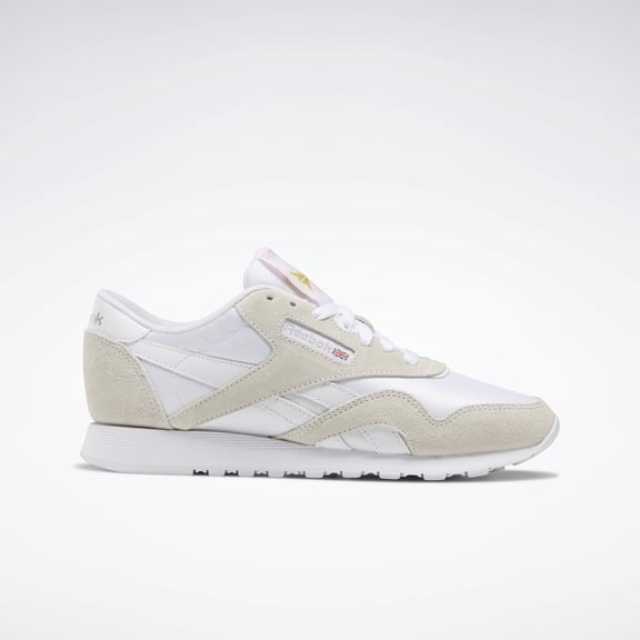 Womens Reebok CL NYLON Shoe Size: 7.5 White - White - Lgtgre Fashion Sneakers