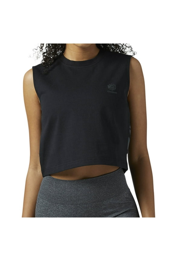 Classic Sportswear Athletic Women's Crop Tank Top Black cf2278
