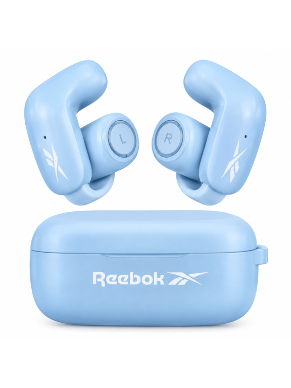 ClipSport Open Wearable Earphones, Bluetooth Wireless Earbuds with Charging Case, Light Blue