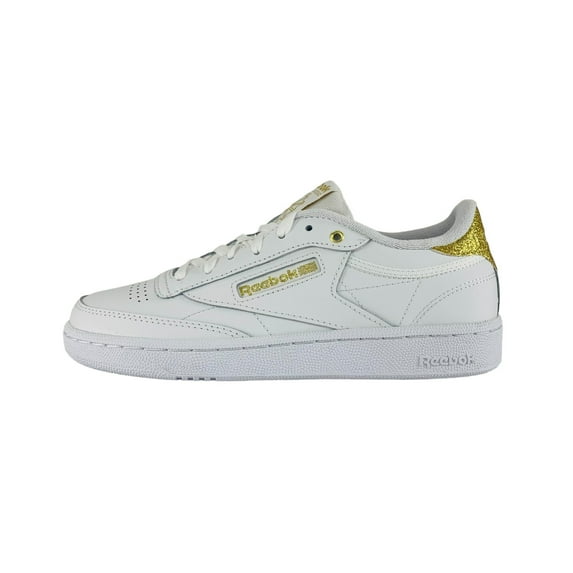Reebok Club C 85 White Gold Metallic Sneakers, New Women's Shoes GY9727, Women's U.S. Shoe Size 9