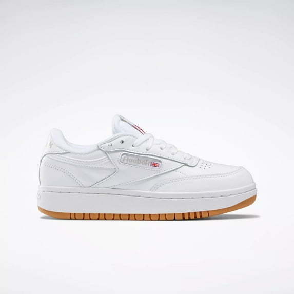 Reebok Club C Double FV5658 Sneakers Womens White Leather Lifestyle Shoes NR8959 (White,10)