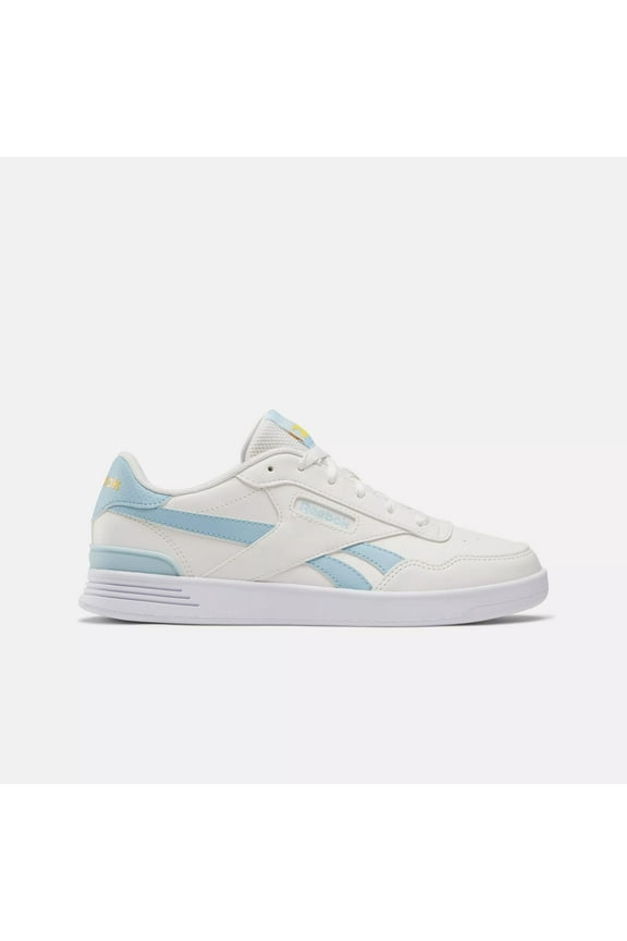 Women's Court Advance Clip Sneaker, Chalk/Soft Blue/Fierce Gold, 6.5
