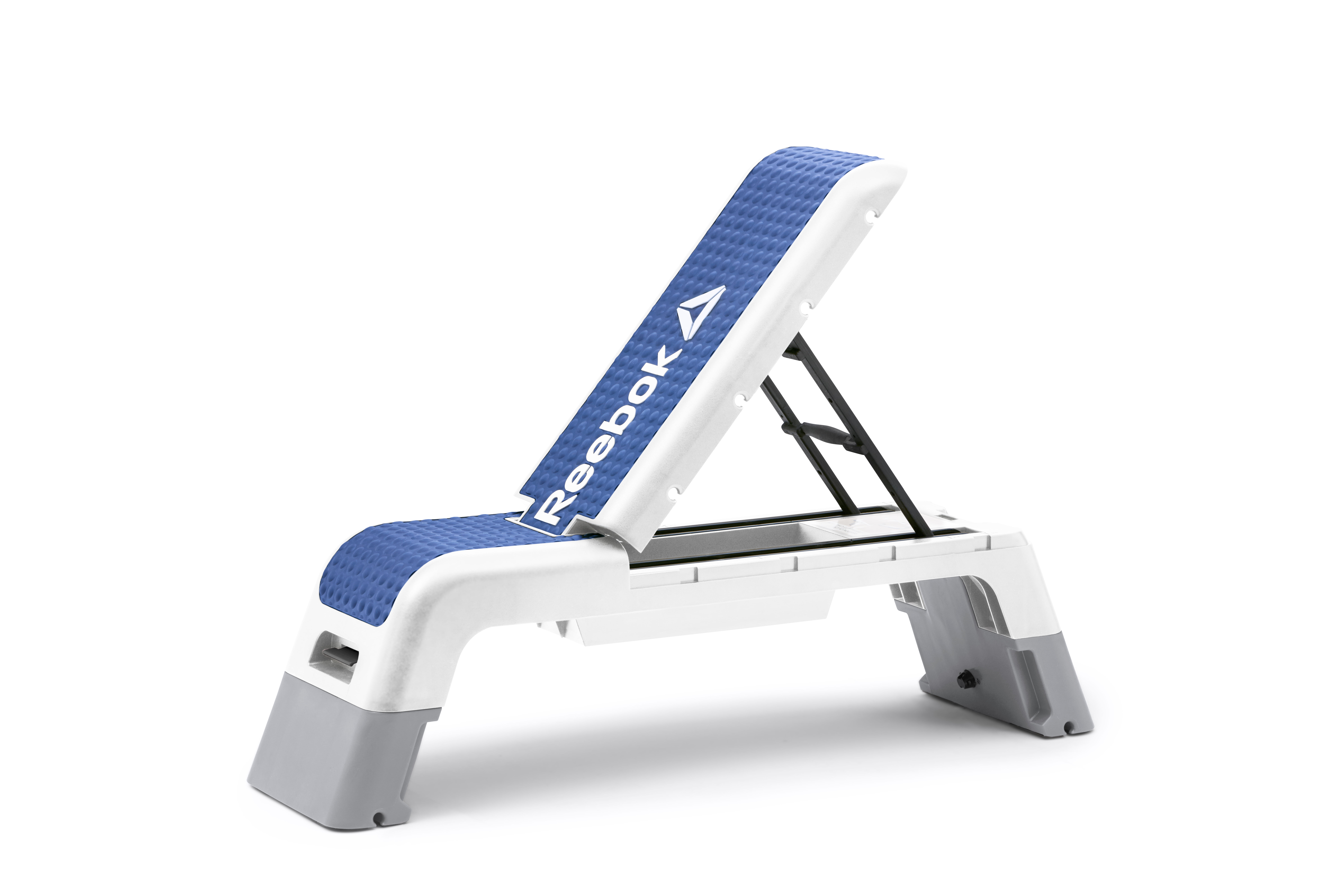 Reebok Deck Multipurpose Adjustable Bench Aerobic Strength Training Incline and Decline White Blue Walmart