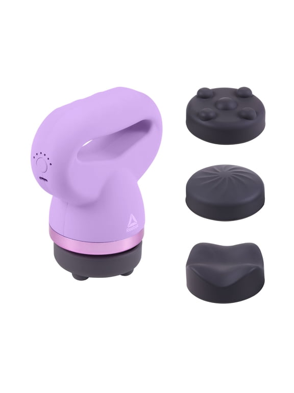 Deep-Rolling Shiatsu Massager, 4 Intensity Levels, 3 Massage Heads, Comfort Grip, Purply pink, Relieves Muscle Tension, Promotes Relaxation