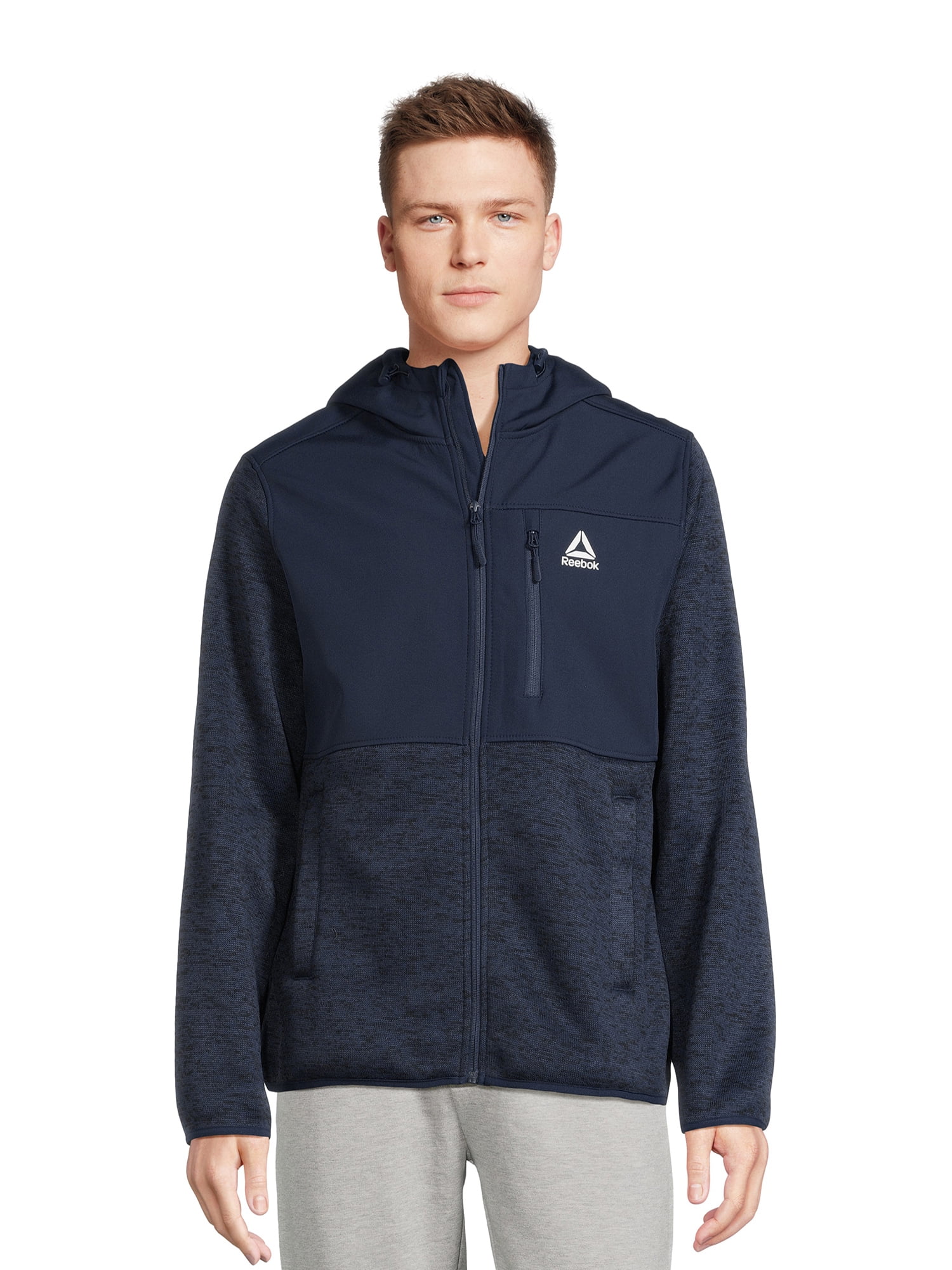 Reebok Delta Men's Hooded Sweater Fleece Jacket, Sizes M-2XL