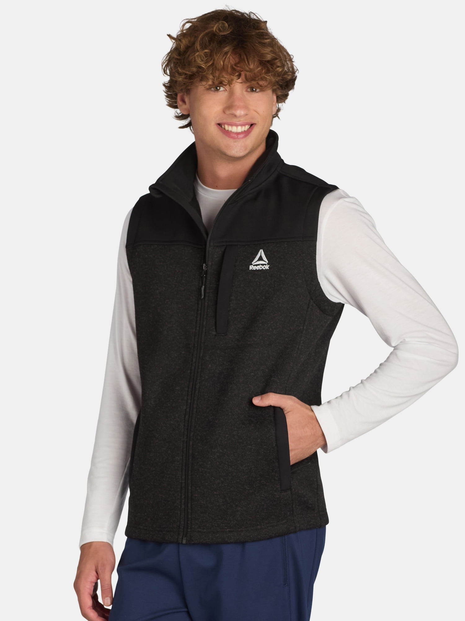 【SEE SEE】FLEECE VEST BLACK XXL 美品 Walmart Men's 2XL Full-Zip Polar Fleece Vest, Navy, 100