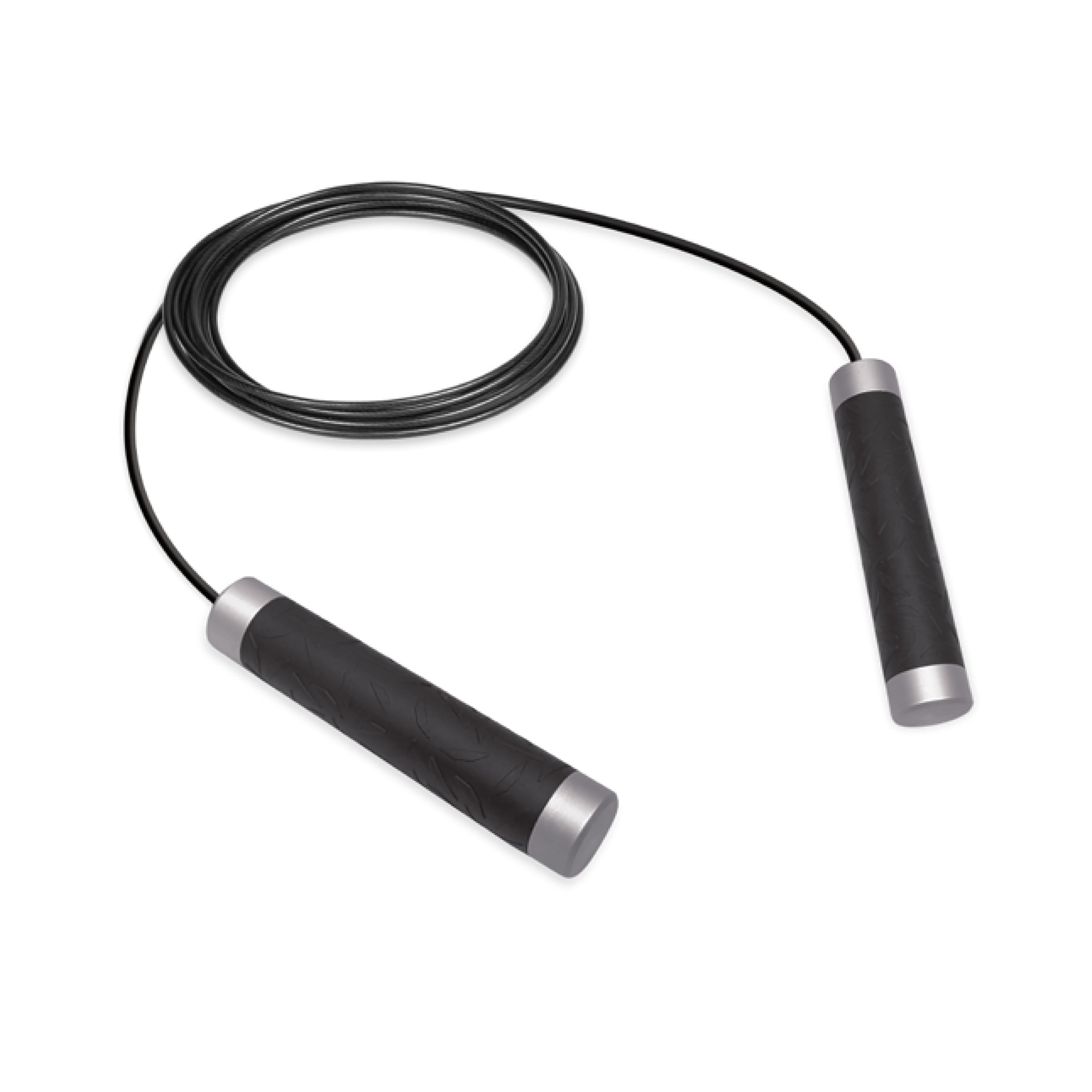 Reebok Delta Black Weighted Speed Jump Rope with Ergonomic Handles