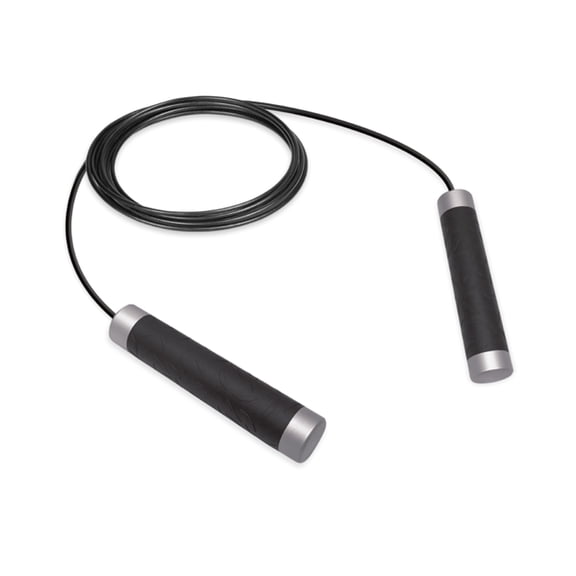 Reebok Delta Black Weighted Speed Jump Rope with Ergonomic Handles