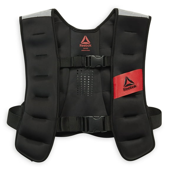 Reebok Delta Weighted Vest 12Lb, 20lb, 40lb, Black, Adjustable, Unisex Sizing