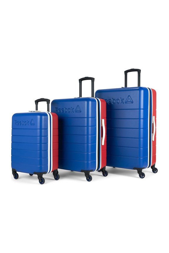 Double Dribble Unisex 3-Piece Hardside Luggage Sets, Solid Print, Blue