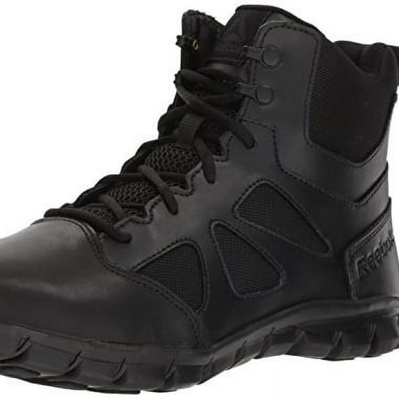 Reebok Work Men's 6" Sublite Cushion Tactical Soft Toe Boot with Side Zipper Black - RB8605