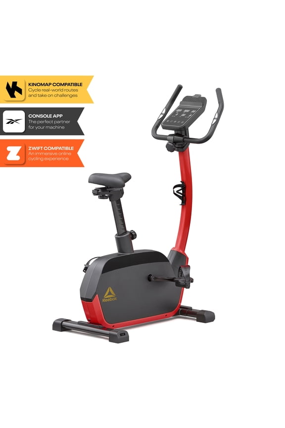 Fitness Delta FR30 Exercise Bike, Red, Indoor Upright Stationary Cycling, Cardio Exercise, bluetooth, 32 electronic resistance levels