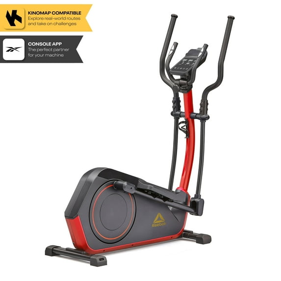 Reebok FR30 Home Elliptical Cross Trainer, Red, Cardio Exercise, Bluetooth, 32 Electronic Resistance Levels