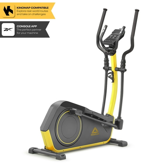 Reebok FR30 Home Elliptical Cross Trainer, Yellow, Cardio Exercise, Bluetooth, 32 Electronic Resistance Levels