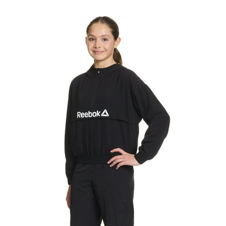 Reebok Girl's 1/2 Zip Hooded Windbreaker, Sizes 4-18