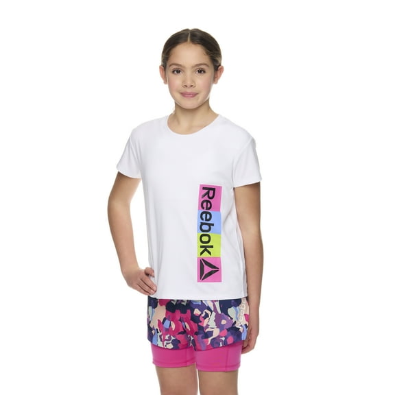 Reebok Girl’s Active Graphic Short Sleeve Tee, Sizes 4-18