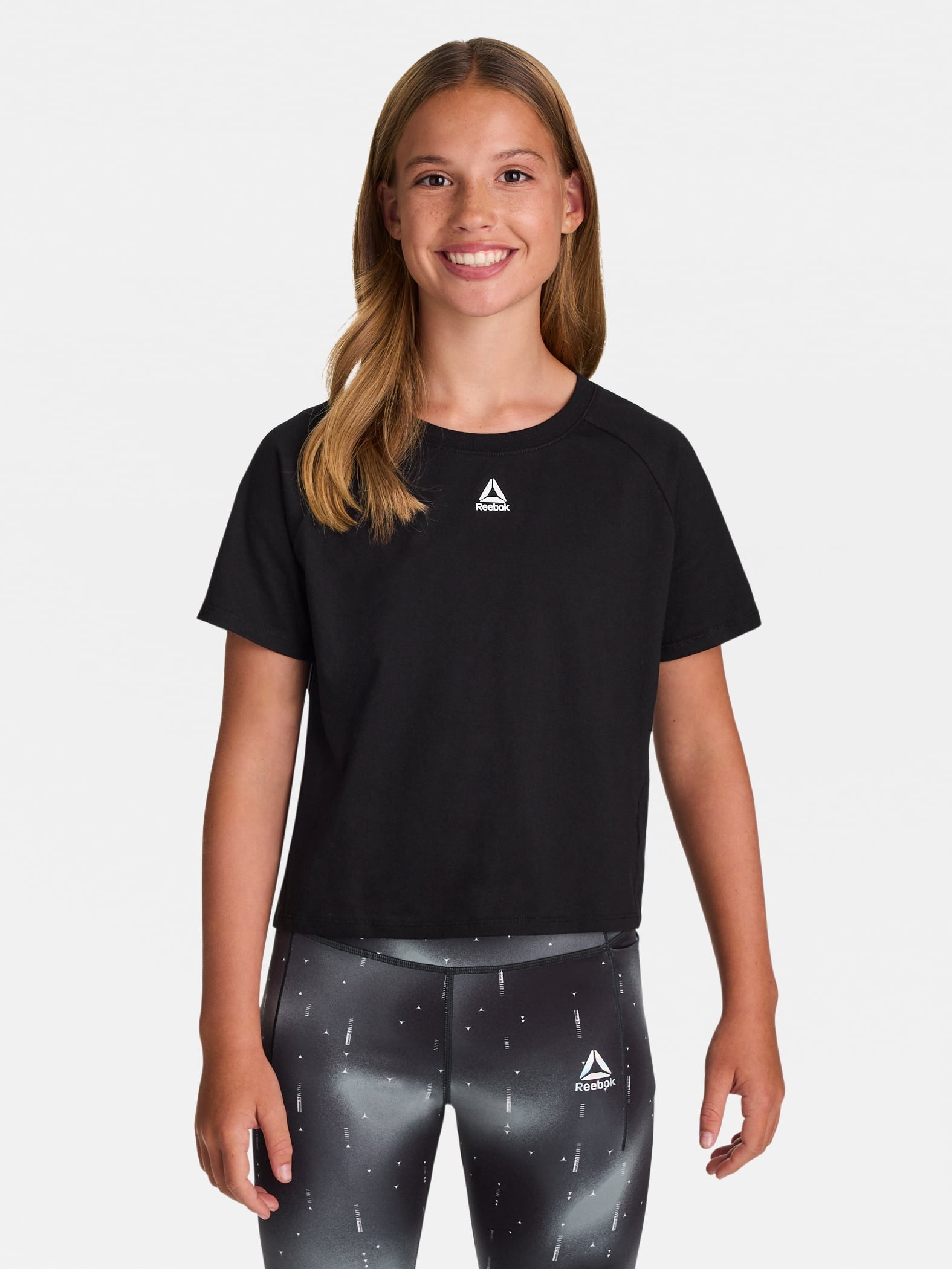 Reebok Girl’s Athletic Boxy Short Sleeve Graphic T-Shirt, Sizes 4-18