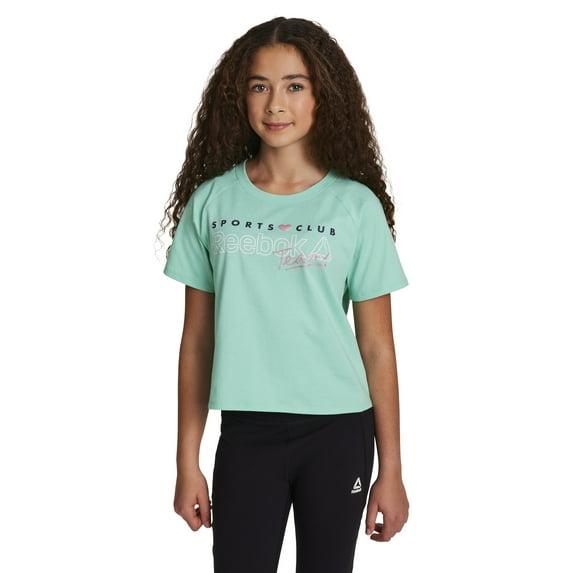 Reebok Girl’s Athletic Boxy Short Sleeve Graphic T-Shirt, Sizes 4-18