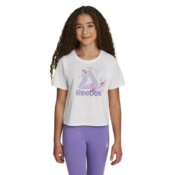 Reebok Girl’s Athletic Boxy Short Sleeve Graphic T-Shirt, Sizes 4-18