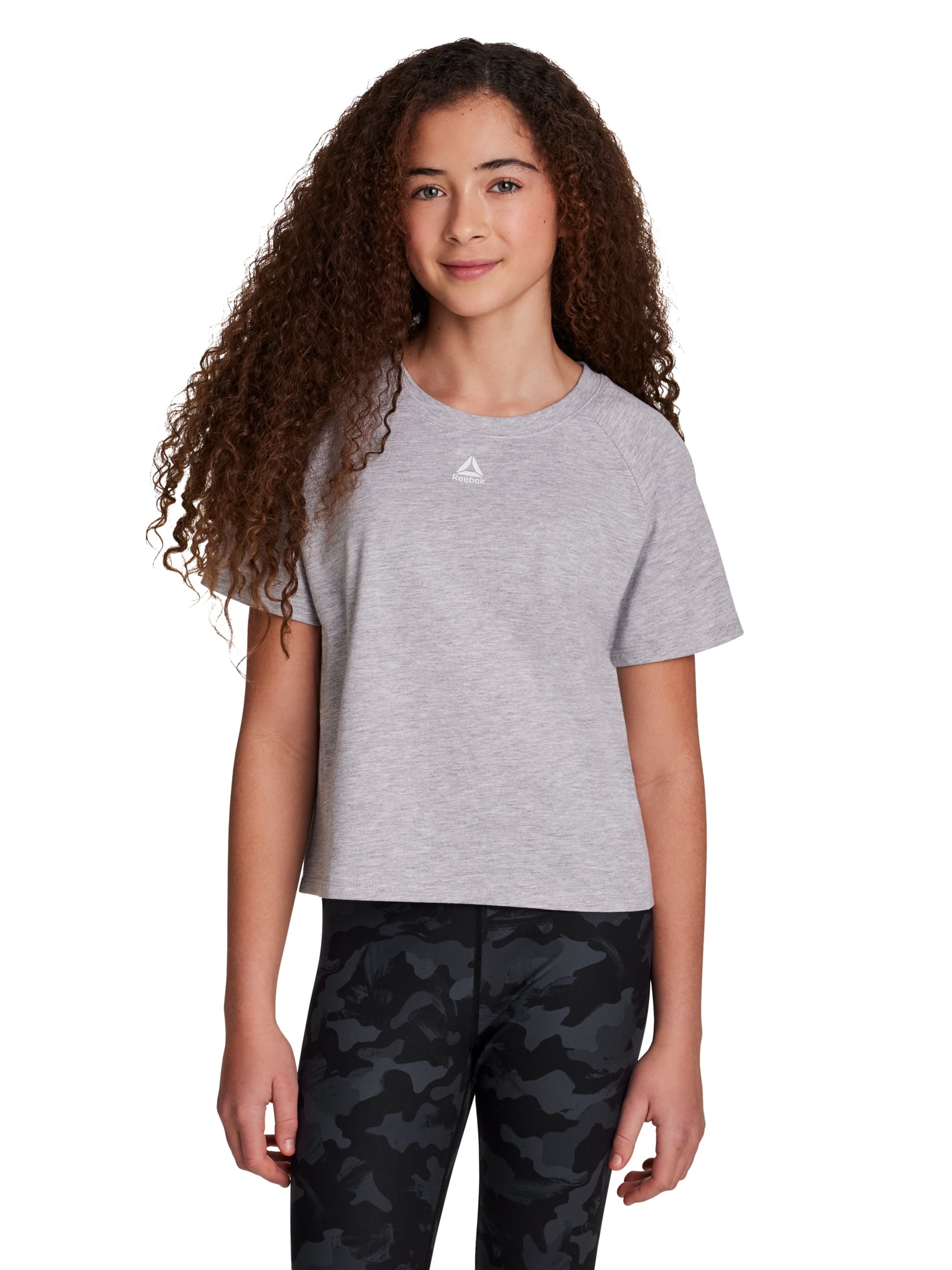 Reebok Girl’s Athletic Boxy Short Sleeve Graphic T-Shirt, Sizes 4-18